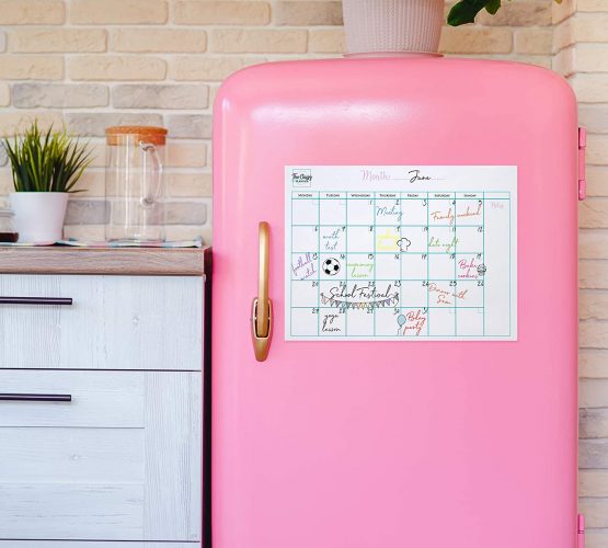 Monthly Fridge Calendar, Whiteboard Planner, Ideal for Homeschooling, Magnetic Calendar, Family Organiser Memo Board, Strong Magnet, Includes 8 Dry Wipe Markers, Eraser & Gift Box, 11.7 x 16.5in - Image 2