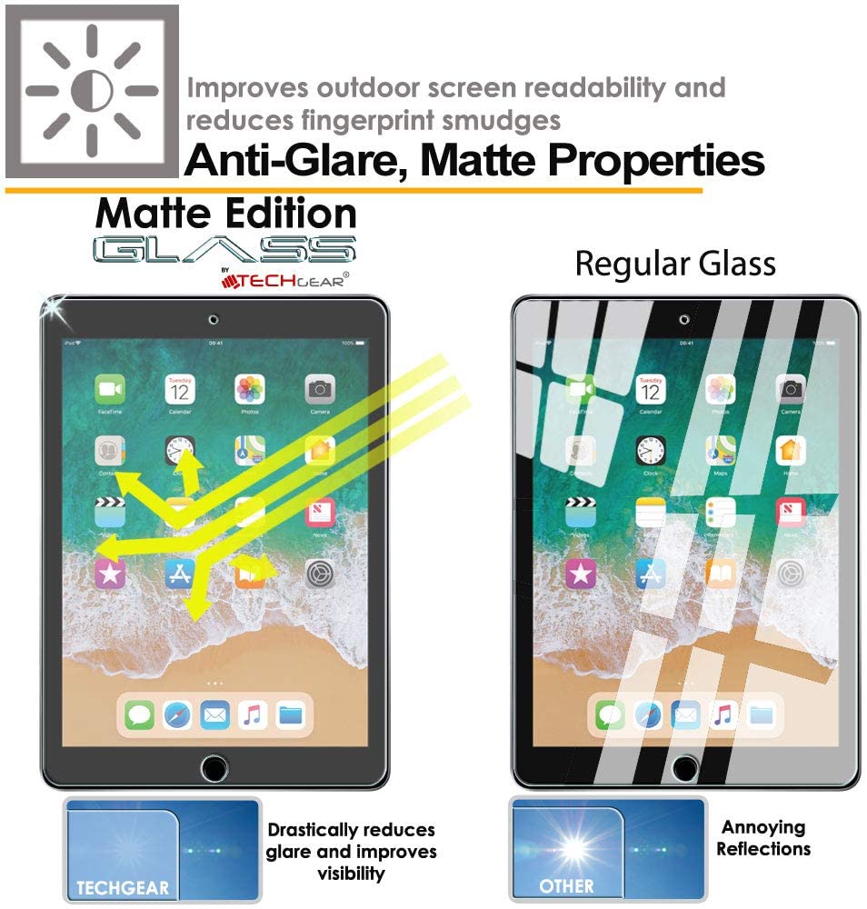 TECHGEAR Anti-Glare Screen Protector for iPad 10.2" 2021/2020 / 2019 MATTE GLASS Edition Genuine Tempered Glass Screen Protector Guard Cover Made for Apple iPad 10.2" 9th / 8th / 7th Generation - Image 3
