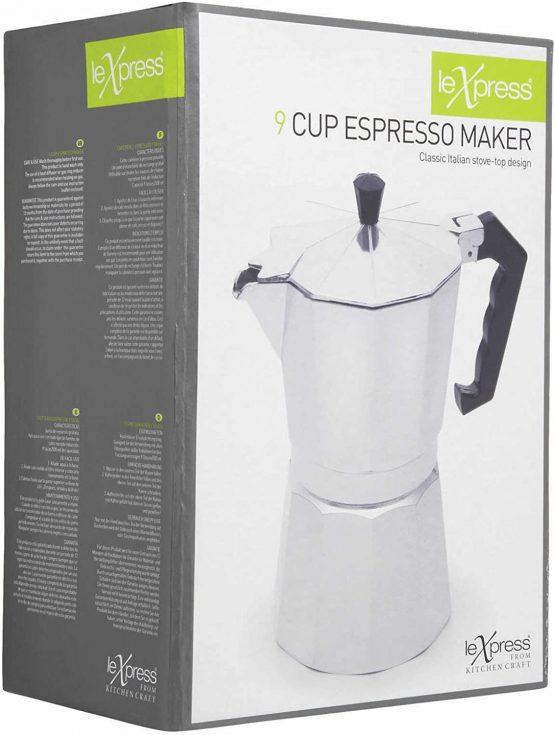 KitchenCraft Le'Xpress 9-Cup Stove Top Espresso Maker, 470 ml - Image 2