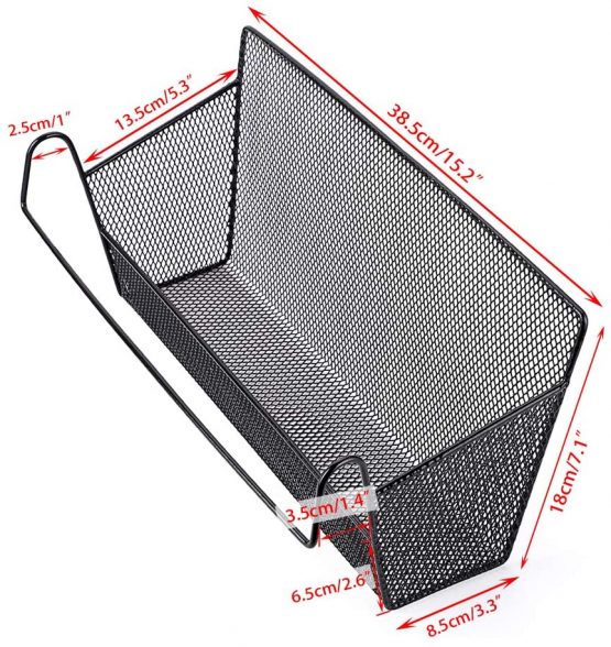 SUMNACON 2 Pcs Bedside Hanging Storage Baskets Dormitory Bed Organiser Caddy Desktop Storage Rack for Home Office School Dorm Room Bunk bed (Black) - Image 2