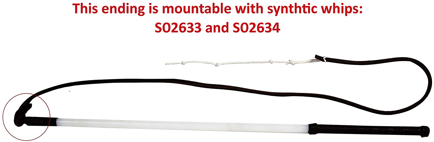 DINGO GEAR Whip End Mountable with the Whip, 80 cm, Repleacable Tip Handmade of Leather, Black 1 Pcs S02631 - Image 2