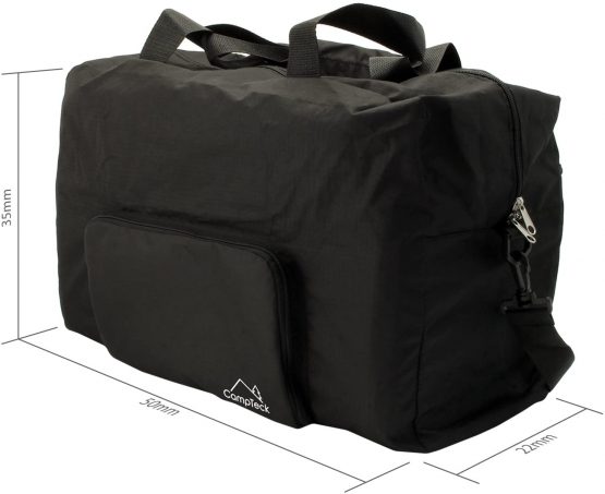 CampTeck 38.5L Folding Travel Duffle Bag Lightweight Foldable Bag for Luggage, Gym, Camping, Sport, Shopping – Black - Image 3