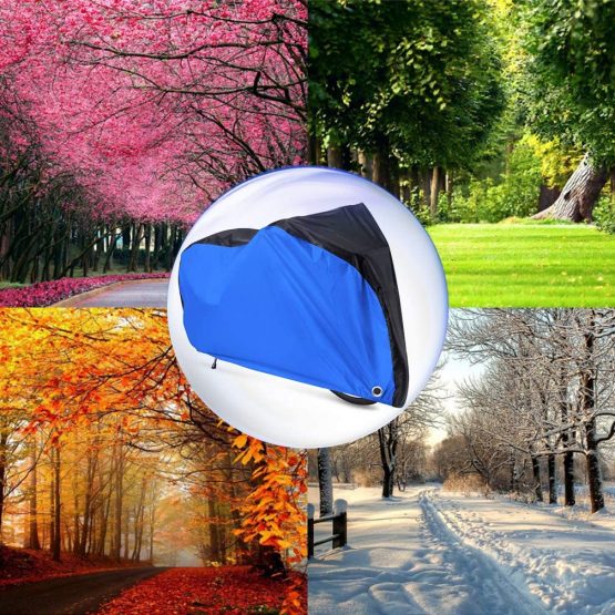 YTBUBOR Waterproof XL Bicycle Cover, Outside Bikes Storage Covers Rain Sun UV Dust Wind Proof Mountain Bicycle Covers Road Electric Bike Cover Hybrid Bike Cover, Black & Silvery - Image 3
