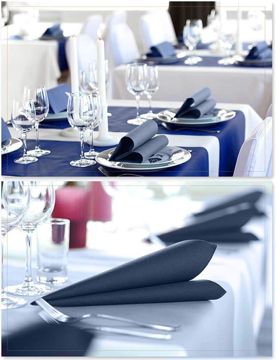 JEBBLAS Navy Serviettes Napkins 40 x 40cm Pack of 50 - Image 2