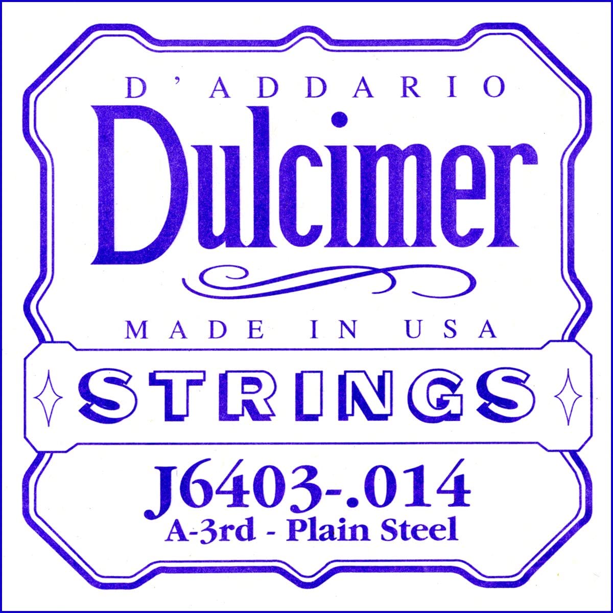D'Addario J6403 .014 Plain Steel Single String for Dulcimer, purple, 014 guage