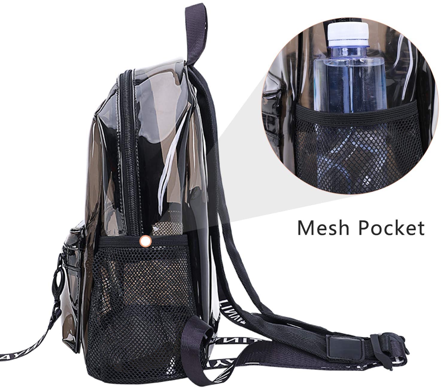 TINYAT Clear Backpack Transparent Women Backpack Waterproof Super PVC Casual Rucksack Fashion Backpack Ladies Shopping Dating Pack - Image 3