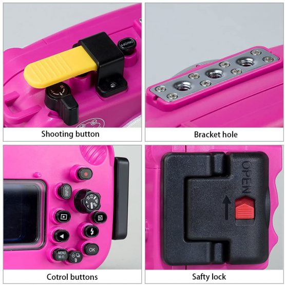 For Olympus TG-3/TG-4 Pink 195FT/60M Sea frogs Underwater camera waterproof diving housing - Image 3
