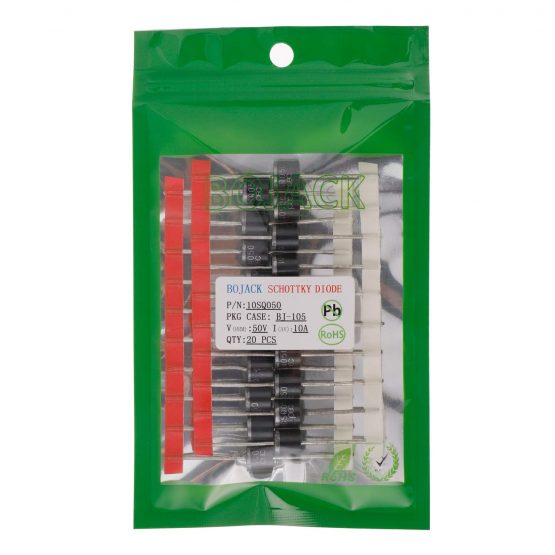 BOJACK Schottky diode 10SQ050 (10A 50V) axial 10SQ050 (10 amps 50 volts) for solar panel parallel reflow protection diodes (pack of 20 pcs) - Image 2