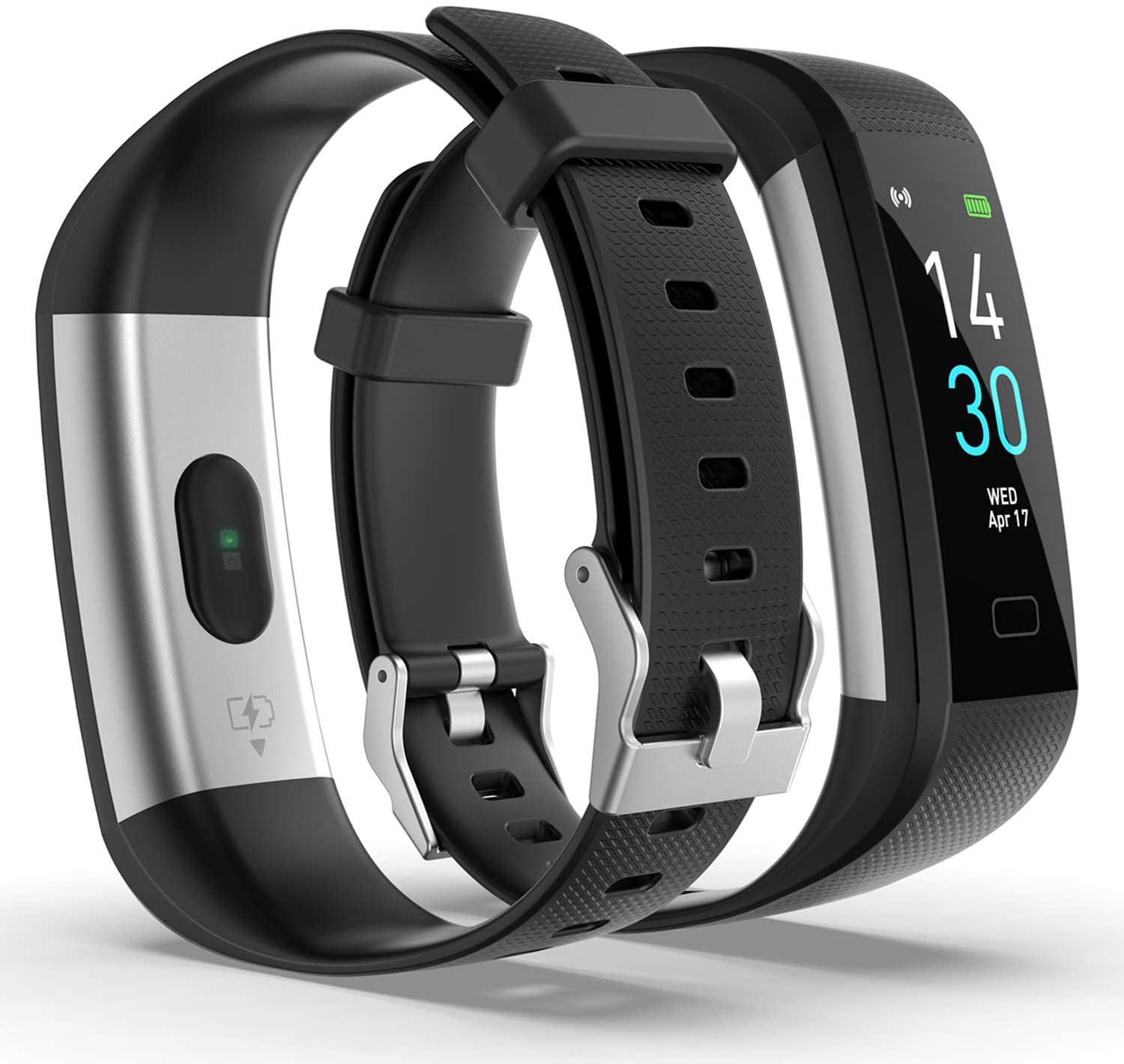 HSW M2 Smart Band Bracelet Watch Bluetooth Smartband Blood Pressure Blood Oxygen Oximeter Heart Rate Monitor Pedometer Fitness Tracker WristBand For IOS Android iPhone Samsung (Black) - Image 2