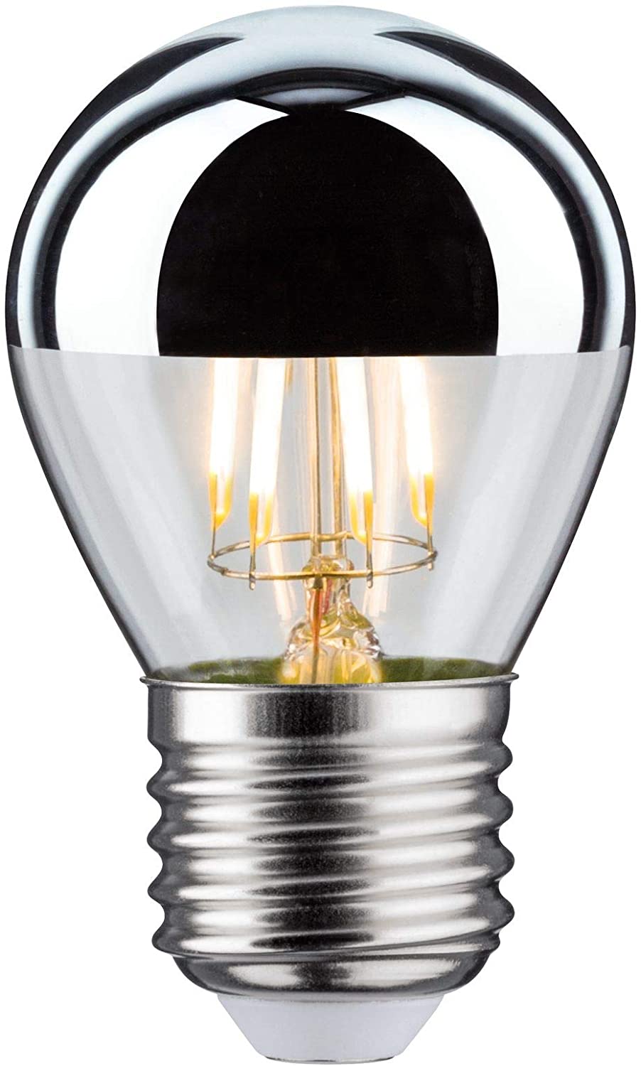 Paulmann 28668 LED Drop-Shaped Filament lamp 4.8 watts lamp Crown Mirror Silver 2700 K Warm White dimmable E27