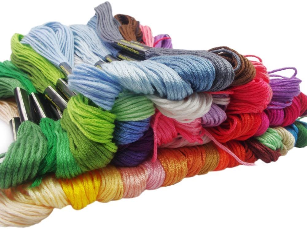 Haobase 50 Colours Embroidery Thread, Cross Stitch Threads, DIY Craft Friendship Bracelets Floss for Embroidery Knitting