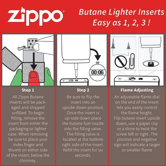 Zippo Butane Torch Lighter Insert, Insert for Cigars Cigarettes Candles with Adjustable Flame , For Zippo Lighter Case , Butane Refillable for Tobacco Pipe & Cigars , Use with Zippo Butane Fuel - Image 3