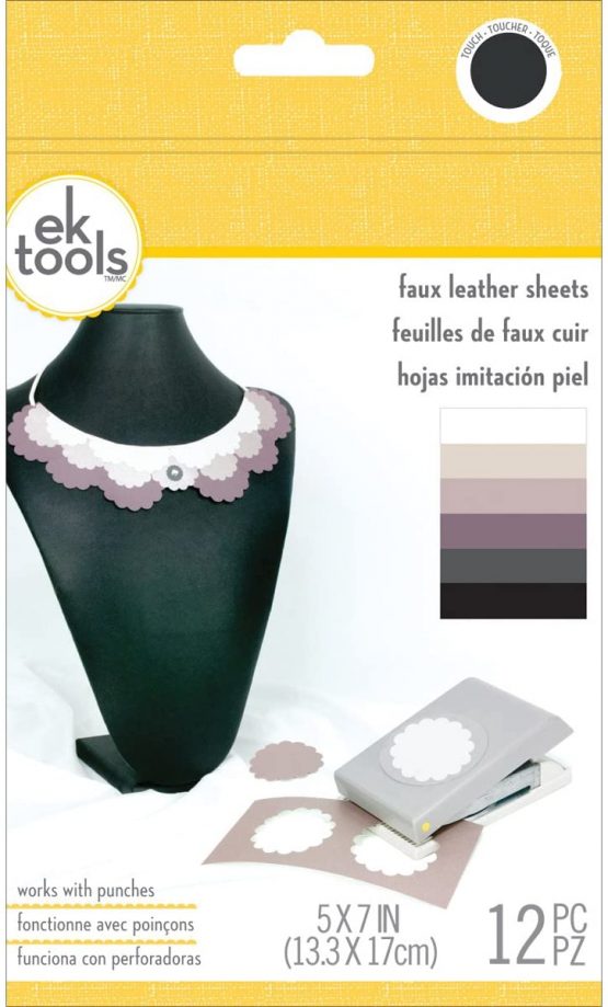 EK Success EK Tools 55-59024 Fau X Leather Basics Punch Material Pack, Acrylic, Multi-Colour, 5.51x8.9x0.2 cm