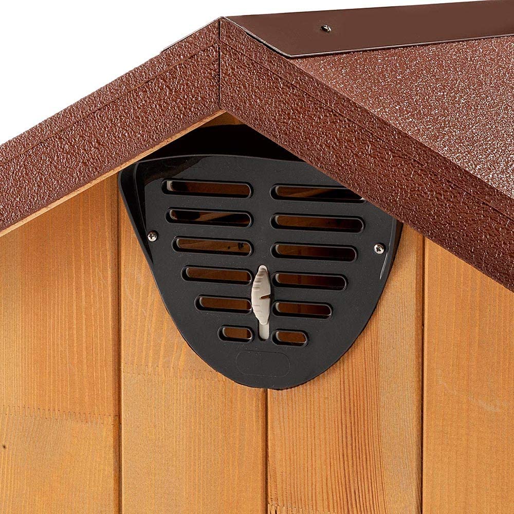 Ferplast DOMUS M FSC Wooden Dog House, Opening Roof with Lock, Waterproof & Anti-UV, Ventilation Grille - Image 4