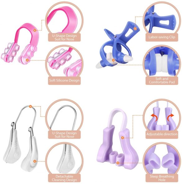 4 Pieces Nose Up Lifting Clips Nose Clip on Safety Silicone Nose lifter ...