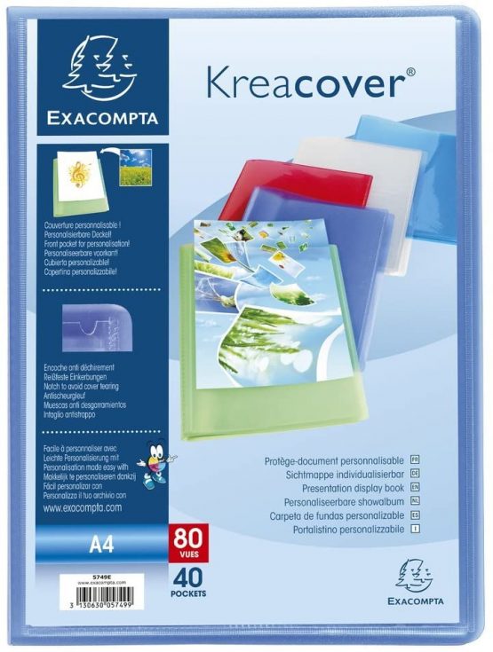 Exacompta 390174 Polypropylene Folder with 40 Pockets - Clear