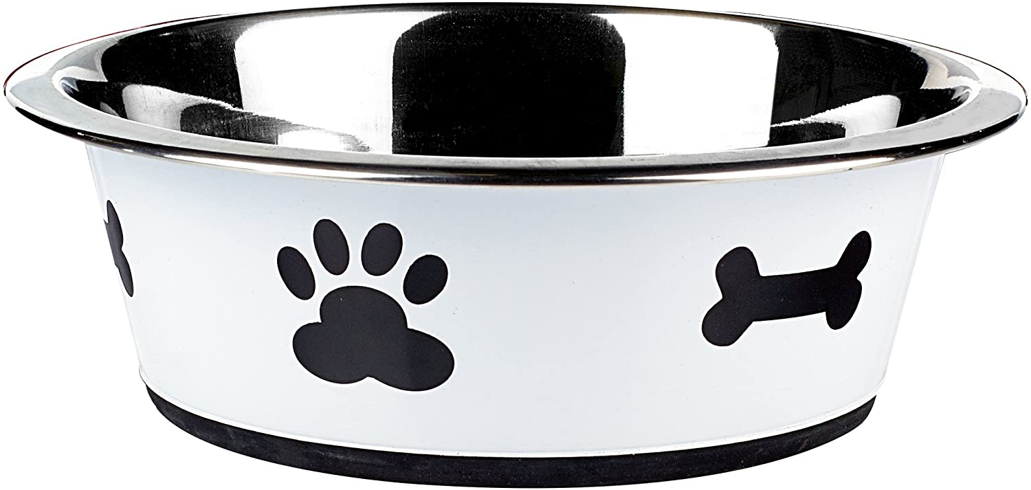 Classic Pet Products Classic Posh Paws Dish, 1600 ml, White, 1600ml