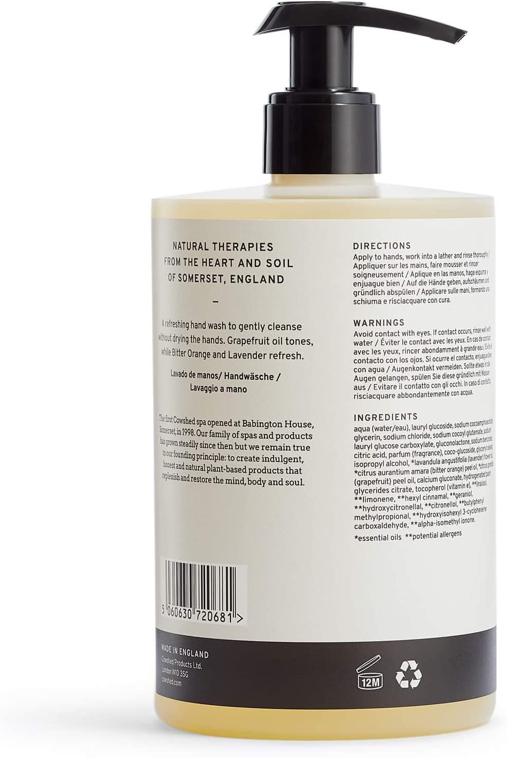 Cowshed Refresh Hand Wash 500ml, 500 ml (Pack of 1) - Image 2