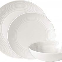 Royal Doulton Gordon Ramsay Maze GRMZWH22417, 12pc Dinnerware Set, White, Stoneware, 12-piece
