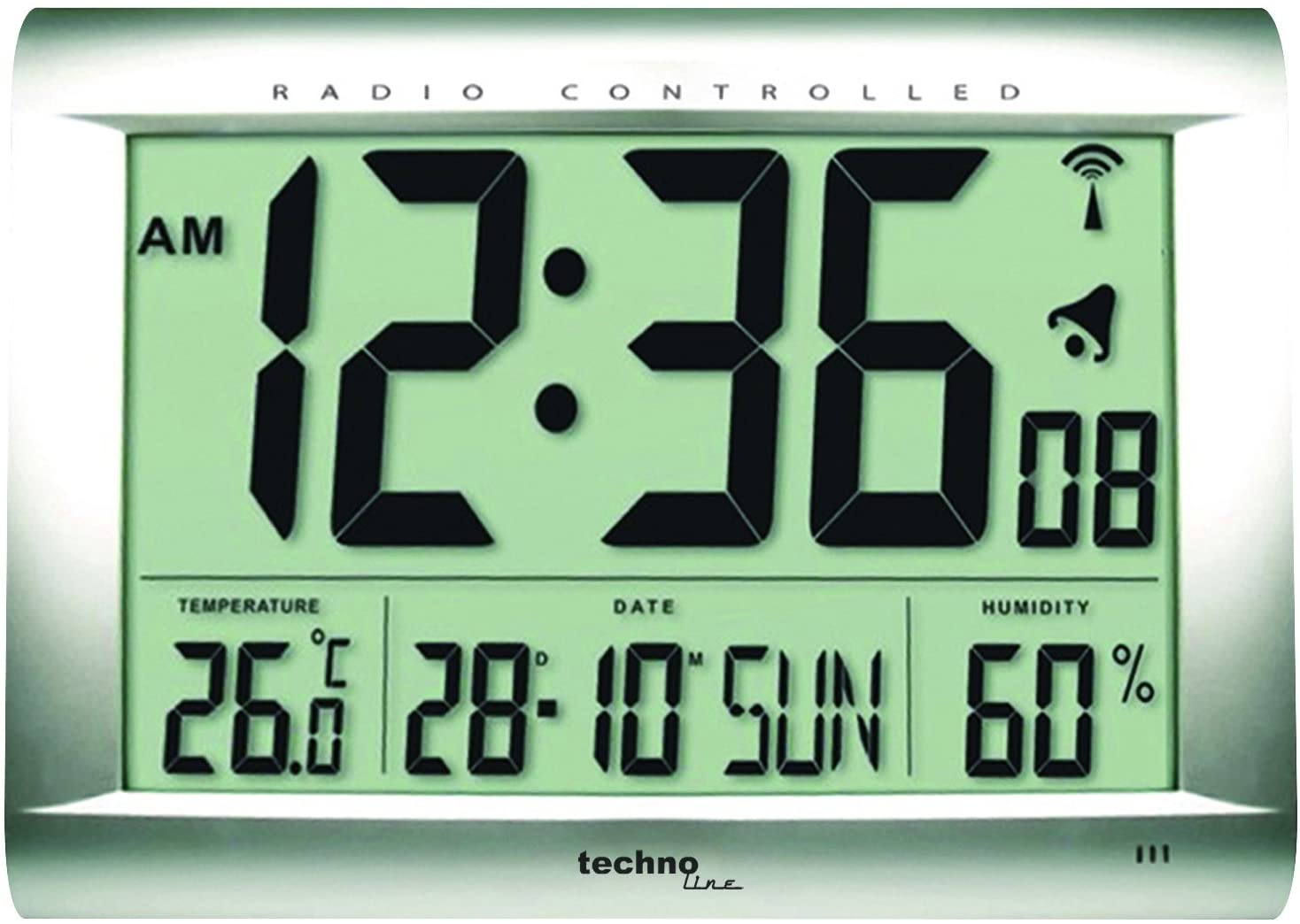 Technoline WS 8009 clock with manual setting, Silver, 41 x 4.3 x 27 cm - Image 2