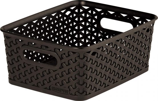 Curver My Style Medium Rectangular Storage Basket, Dark Brown, 13 Litre
