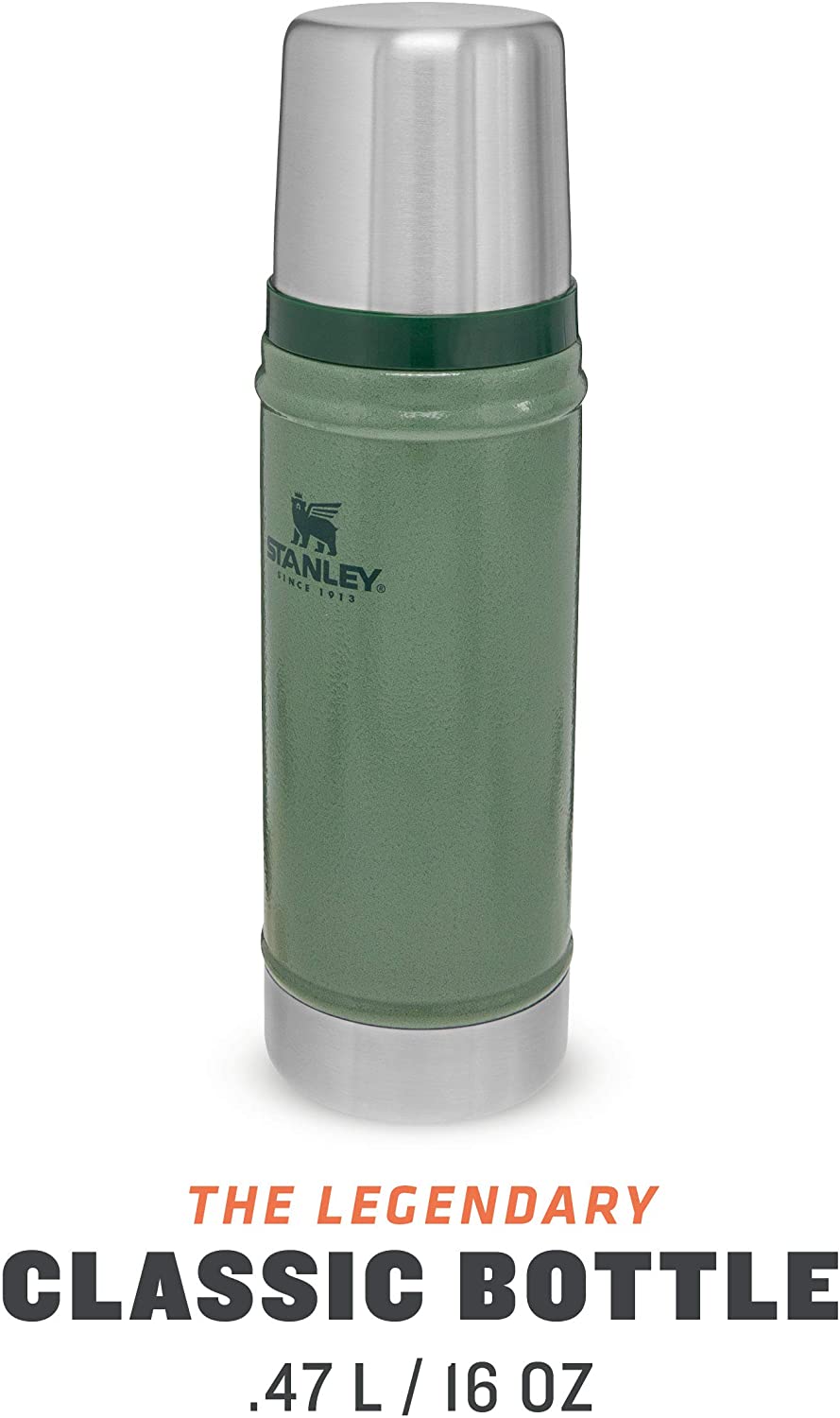 Stanley 1913 Classic Legendary Thermal Flask 0.47L, Keeps Hot Or Cold for 15 Hours, BPA-Free Insulated Bottle - Image 2