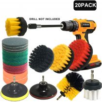 JOQINEER 13 Pieces Drill Power Scrubber Brush Scouring Pads & Sponge Cleaning Kit-All Purpose Cleaner Scrubbing Cordless Drill for Cleaning Pool Tile, Sinks,Bathtub, Ceramic, Polishing, Automobile