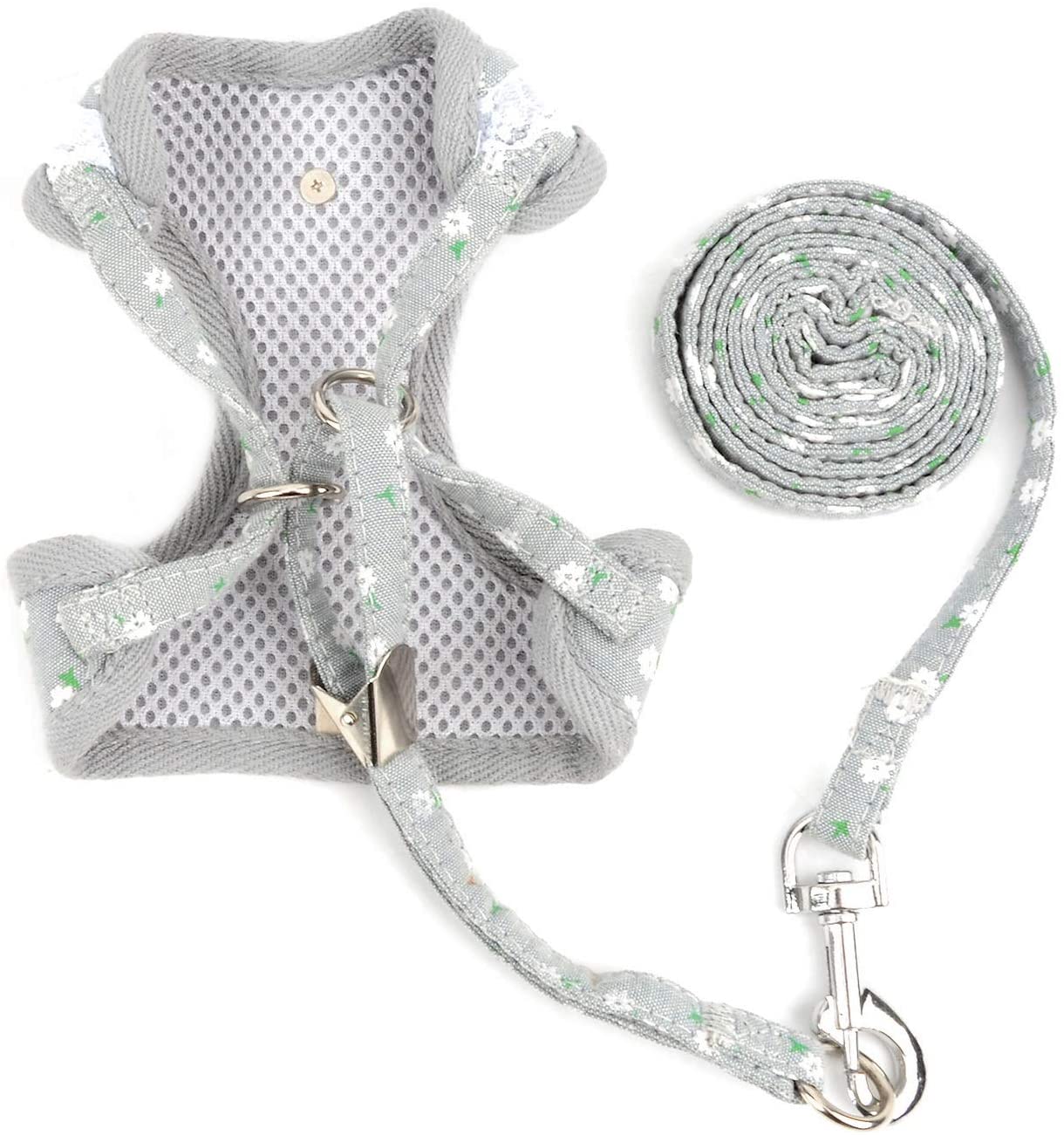 Zunea Dog Harness and Lead Set for Small Dogs No Pull Adjustable Mesh Padded Chihuahua Vest Harnesses with Bell - Image 3