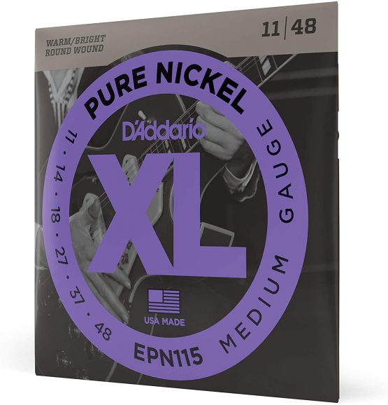 D'Addario EPN115 XL Pure Nickel Blues/Jazz Rock (.011-.048) Electric Guitar Strings