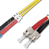 DIGITUS LWL patch cable OS2-3 m LC to ST fiber optic cable - LSZH - Duplex Singlemode 09/125µ - 10 GBit/s - Yellow