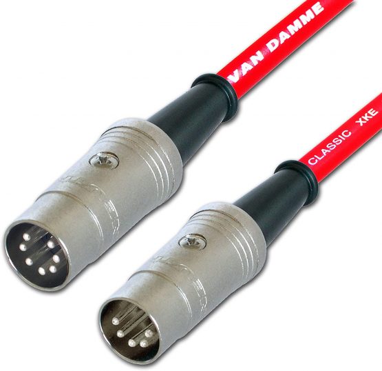 Van Damme Midi Lead 5 Pin Din Phantom Power Synth, Interface, Foot Switch Cable (20 m, Red)