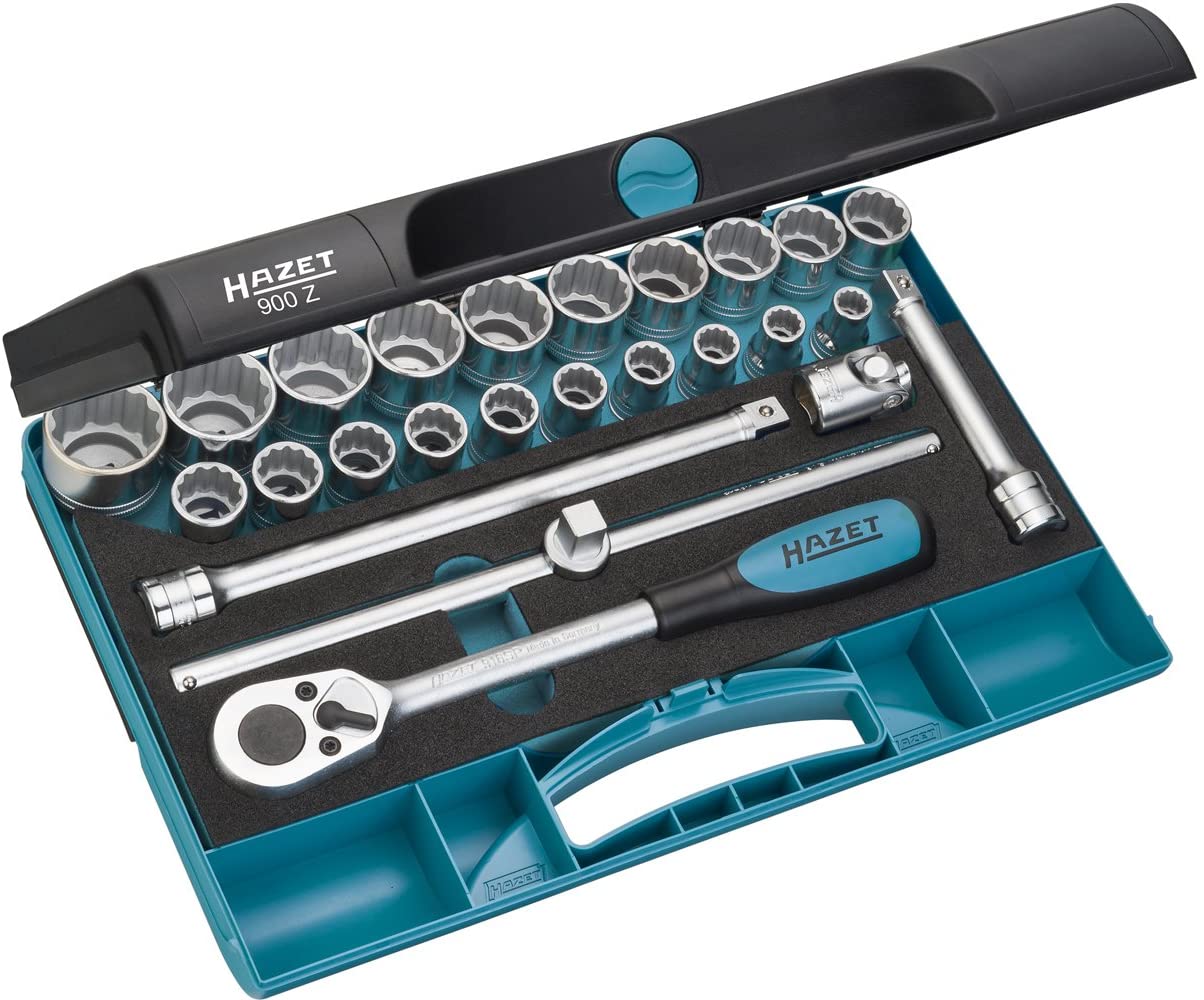 HAZET 900Z 12-Point Traction Profile Socket Set - Multi-Colour, Variety pack