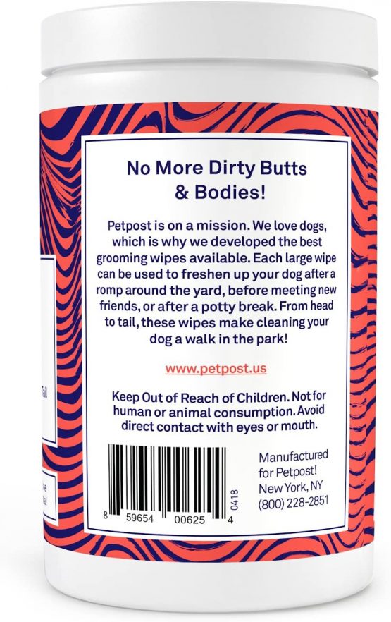Petpost | Grooming Wipes for Dogs - Large, Deodorizing Wipes with Cherry Blossom Scent - 70 Ultra Soft Cotton Pads in Cleansing Solution (Cherry Blossom) - Image 3