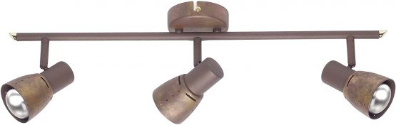 Brilliant Lava 39516/56 Spotlight Rail with 3 Bulbs Aged Copper