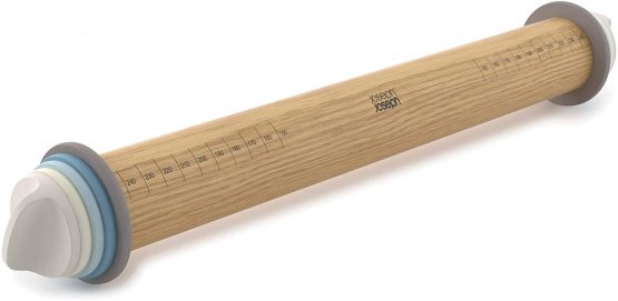 Joseph Joseph 20036 Adjustable Rolling Pin - Pastel, 13.6" x 1.75" x 1.75"