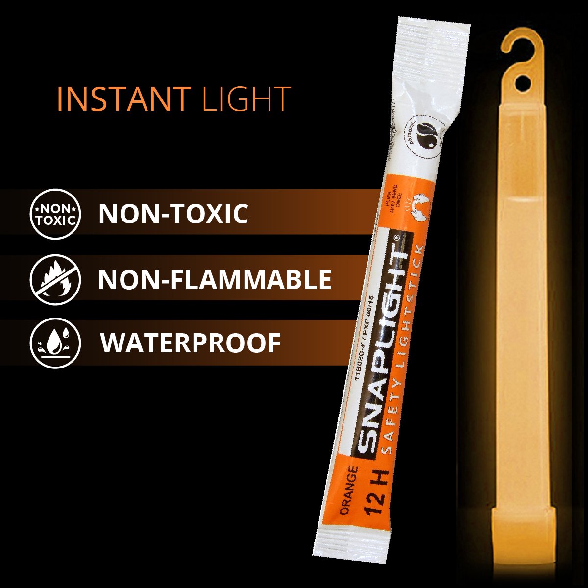 Cyalume SnapLight Orange Light Sticks - 6 Inch Industrial Grade, High Intensity Glow Sticks with 12 Hour Duration (Pack of 30) - Image 2