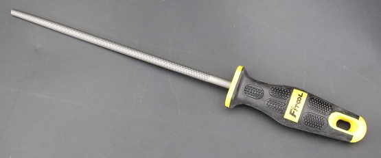 8-Inch T12 Carbon Steel File, Medium Cut, Hardeness HRC65, for Filing Soft Metal, Alumnium, Tin, Copper, Hard Plastic, Hard Wood, Comfort Massage Handle Grip, Premium Quality Metal File (Round) - Image 2