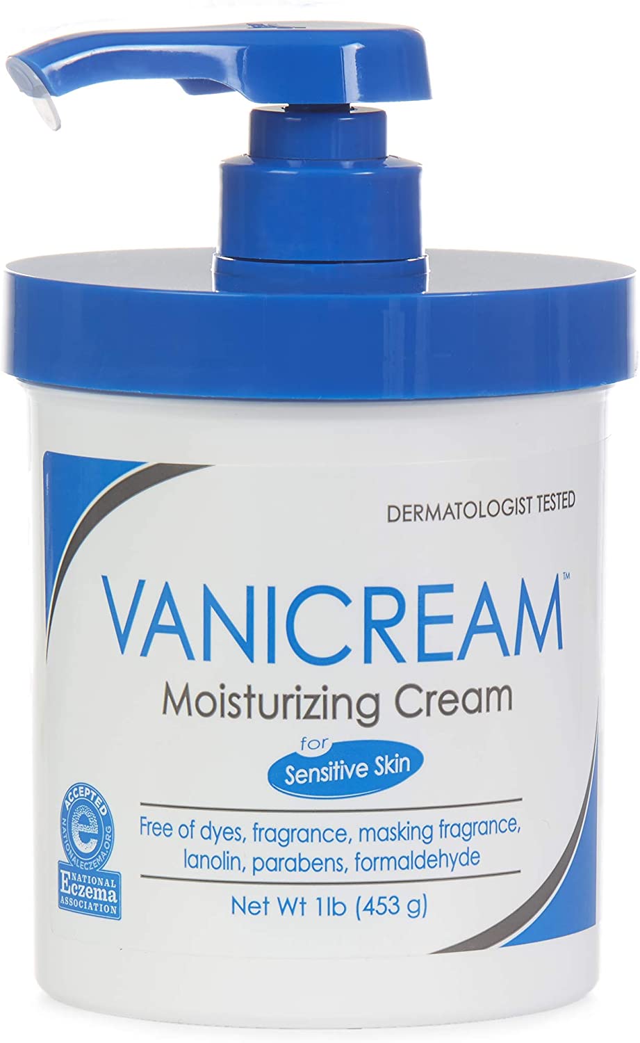 Vanicream Moisturizing Skin Cream with Pump Dispenser, 16 fl oz (1 lb)