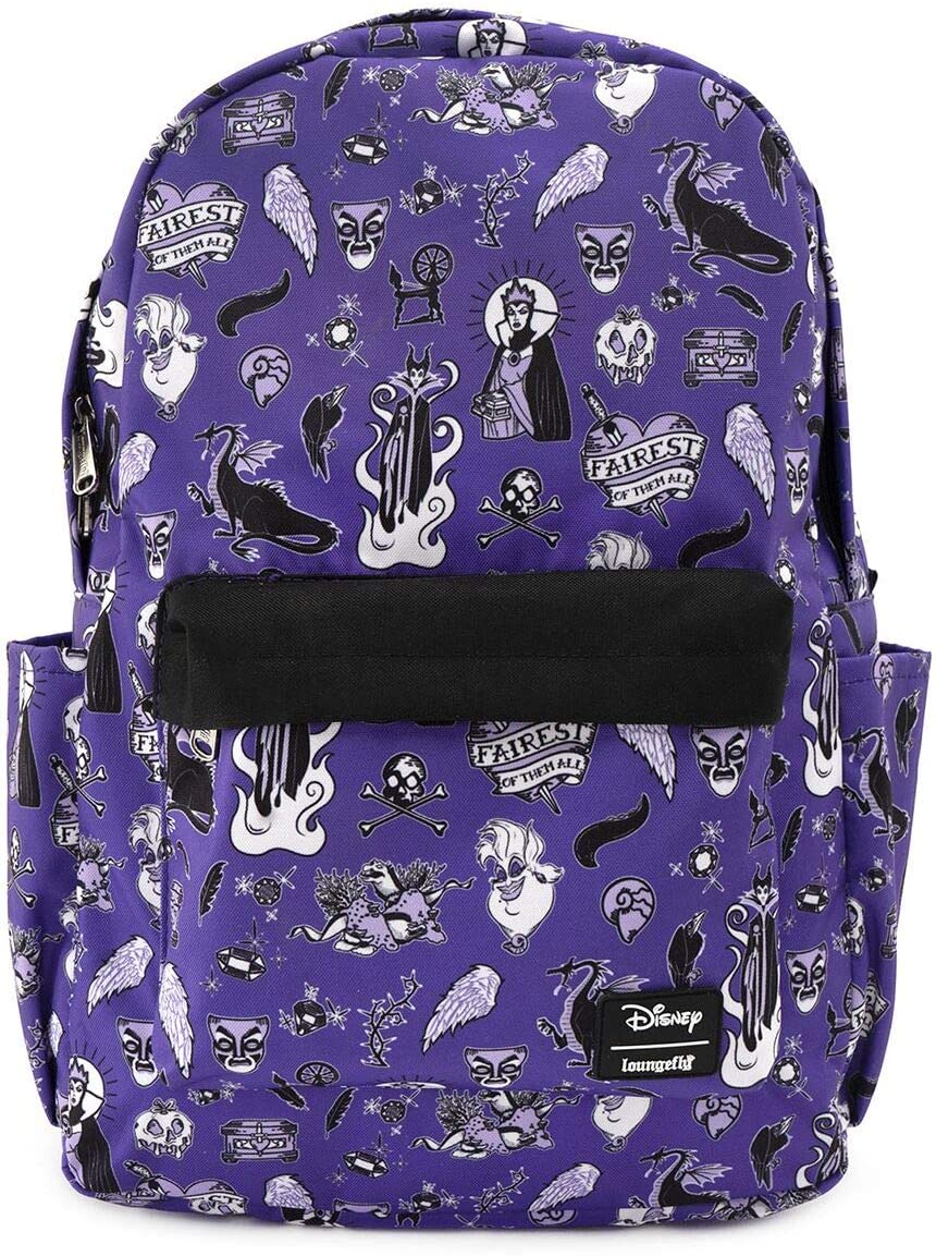 Disney Villains Loungefly - Villain Icons Unisex Mini Backpacks Lilac, Nylon, Colour, One Size, Casual