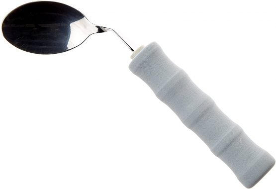 Homecraft Lightweight Cutlery, Spoon, Right Handed Adaptive Dining Aid, Utensil for Elderly, Disabled,Handicapped, Parkinson's Disease, and Arthritis users, Non Slip Easy Grip