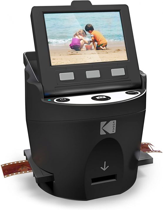 Kodak SCANZA Digital Film Scanner, Converts 35mm, 126, 110, Super 8 and 8mm Film Negatives and Slides To JPEG Includes Large Tilt Up 3.5 LCD and EasyLoad Film Inserts