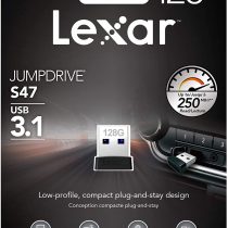 Lexar Jump Drive S47 Range 128 GB USB Stick 3.1 Extra Slim Plug and Stay Design, LJDS47-128ABBK
