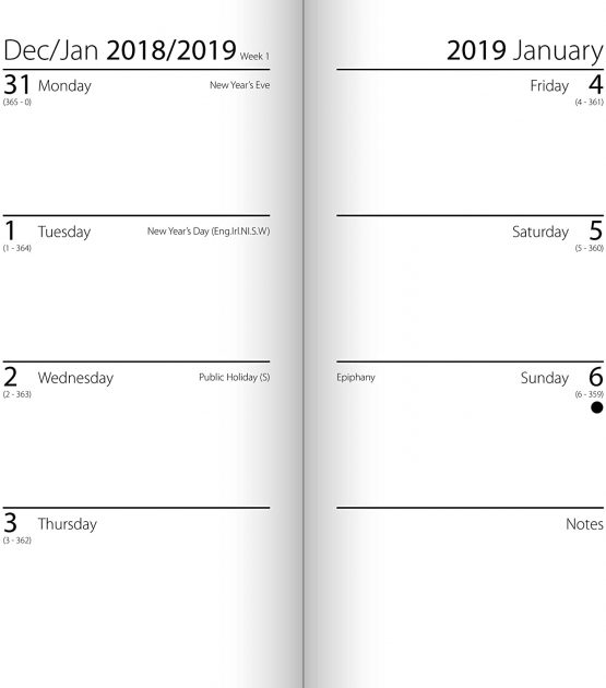 2022 Slim Week To View PVC Leather Effect Diary with Metal Corners - Black - Image 2