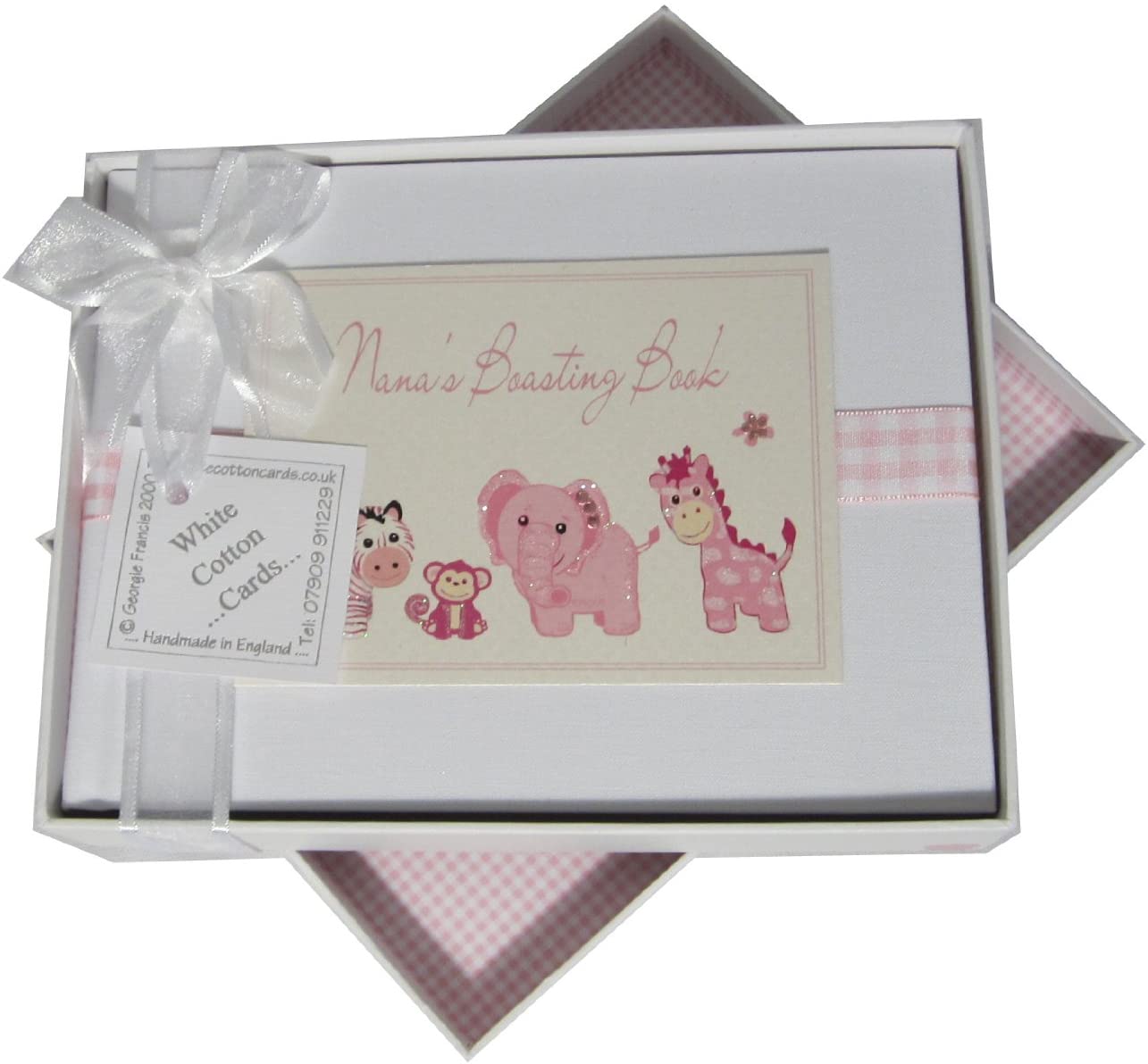 White Cotton Cards – Handgefertigte Baby-Jungen-Karte Mit Spielzeug-Motiv, Blau/Weiß, 16x16 Cm, Mit Strass & Glitzer, Inkl. Umschlag White Cotton Cards – Handgefertigte Baby-Jungen-Karte Mit Spielzeug-Motiv, Blau/Weiß, 16x16 Cm, Mit Strass & Glitzer, Inkl. Umschlag