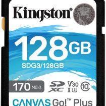 Kingston SDG3/128GB SD Card ( 128GB SDXC Canvas Go Plus 170R C10 UHS-I U3 V30 )