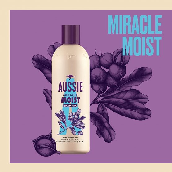 Aussie Miracle Moist Shampoo 300 ml - Pack of 6, Cruelty free - Image 3