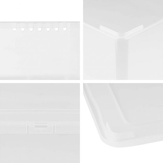 Grizzly 5 x Small Storage Boxes with Lids - 5 Litre - 13.2x7.9x4.3 inch (33.5x20x11 cm) - Stackable Clear Containers - Transparent Organiser - Image 4