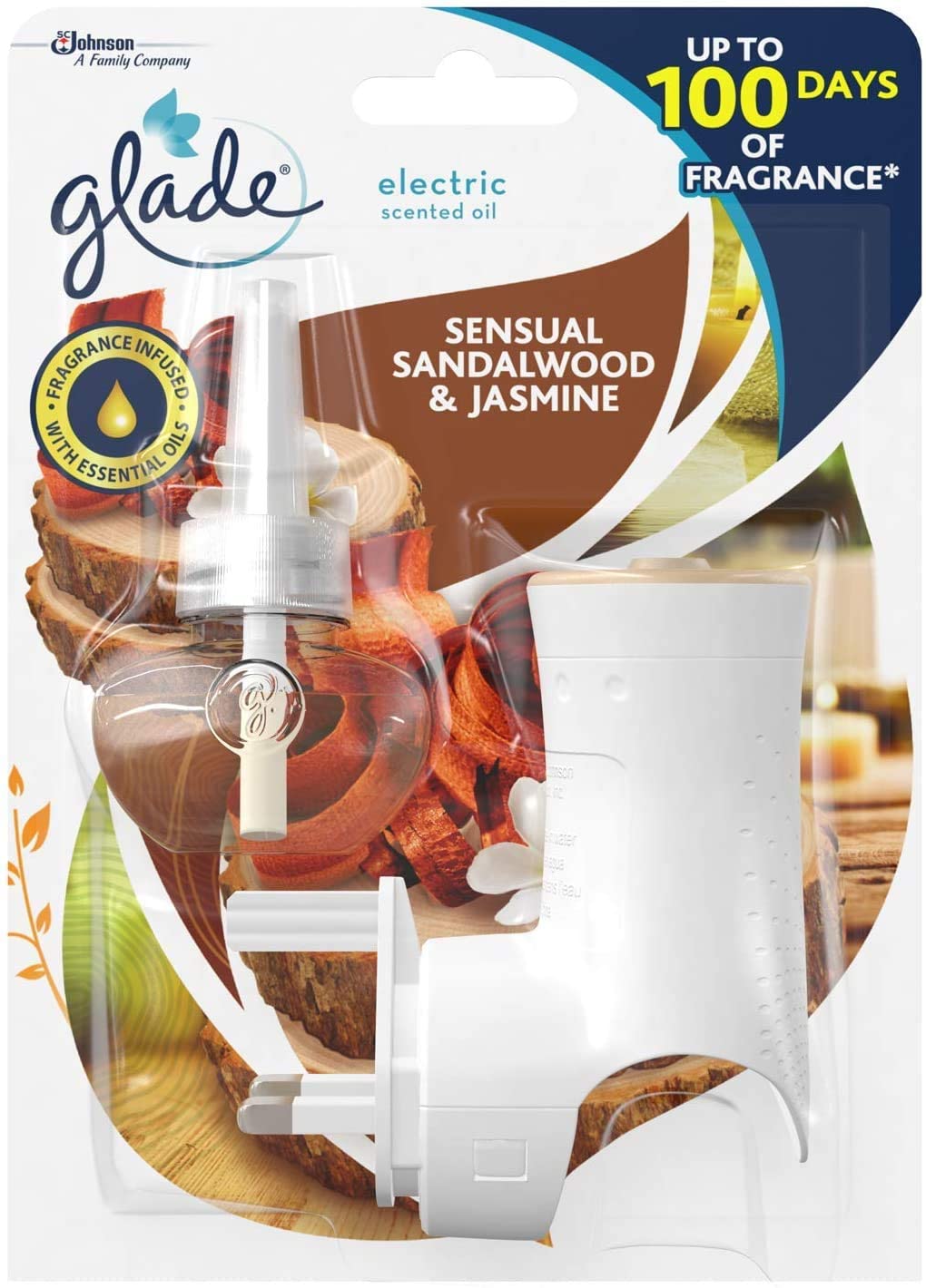 Glade Plug in Air Freshener Holder and Refill, Electric Scented Oil Room Air Freshener, Sandalwood & Jasmine - Image 2