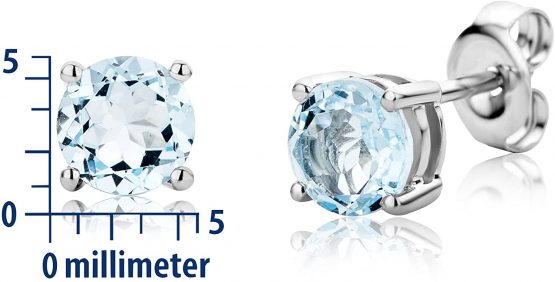 Miore Earrings Women studs Blue Topaz White Gold 9 Kt / 375 - Image 3