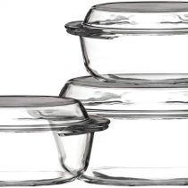 Premier Housewares Casserole Glass Dishes - Set of 3